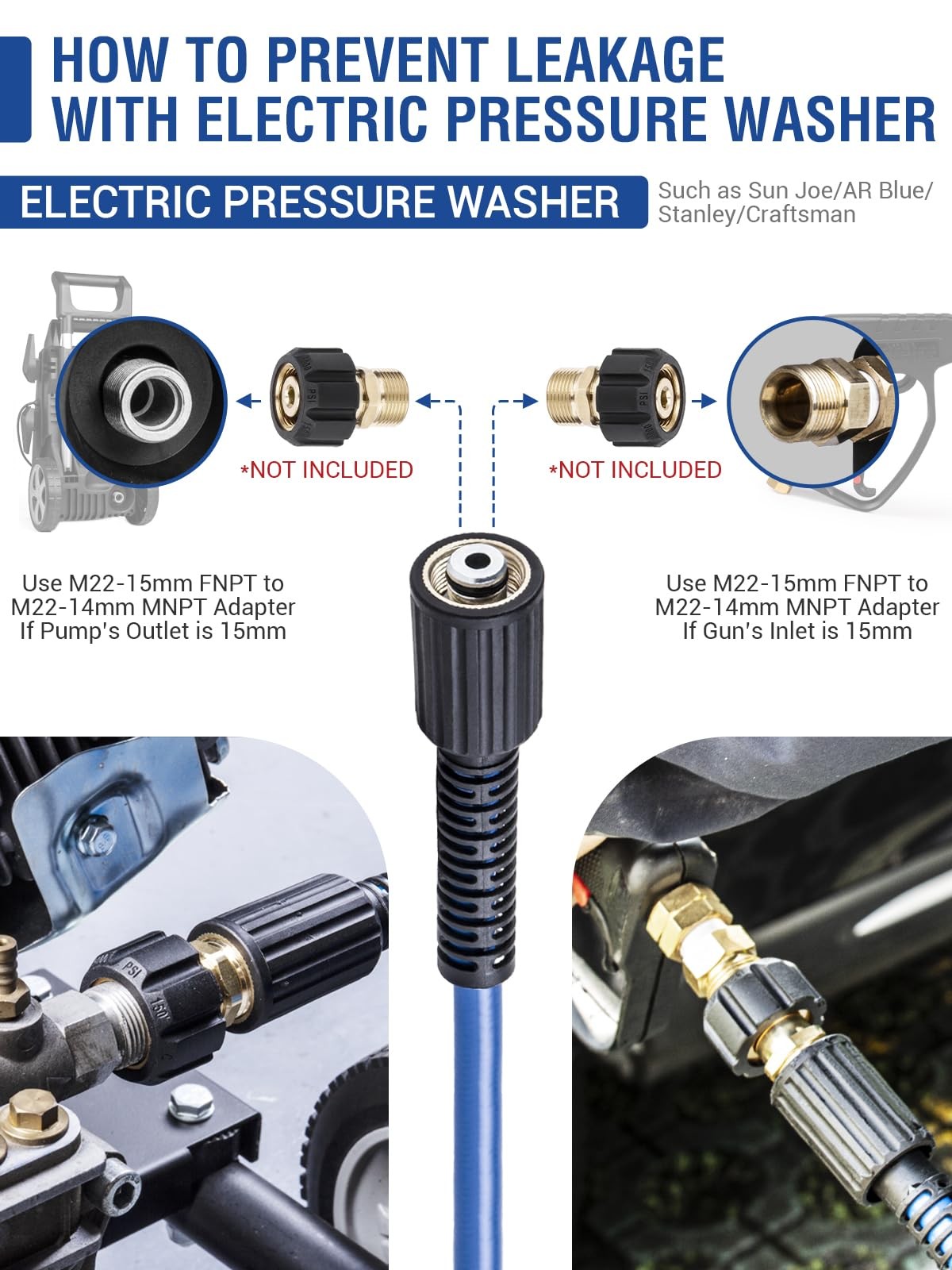 MEKOH 32ft Kink Resistant Pressure 384 inches long x 0.25 wide, Blue