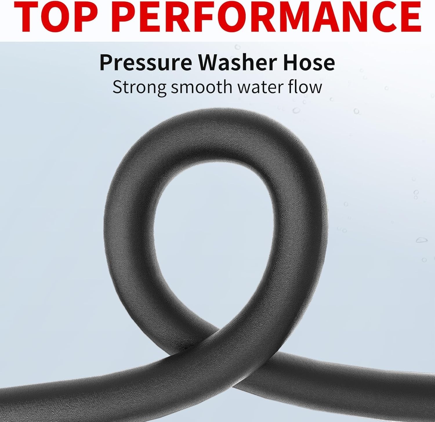 Pressure Washer Hose 50FT, 4800PSI Wire Braid Power Washer Extension Hose 3/8 In