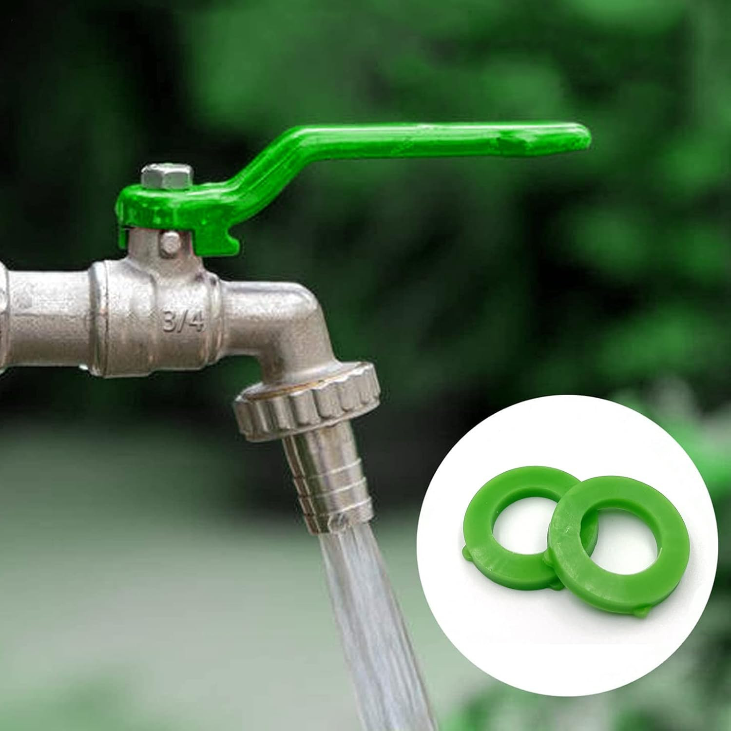 20 Pcs 3/4″ Garden Hose Silicone Washers Leak Proof Sealing Gasket Green