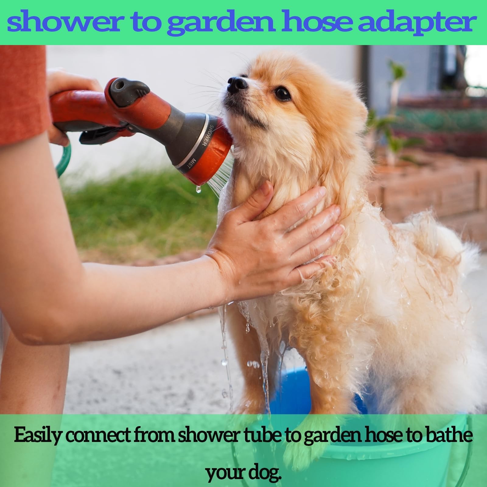 Garden hose to shower pipe/arm handshower adapter,G1/2 1/2 inch, Silver