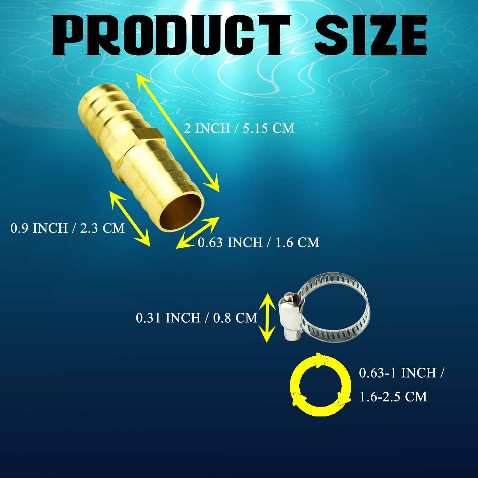 humyeam 4 Pack Garden 4 5/8 Brass Hose Repair Connectors, Bronze