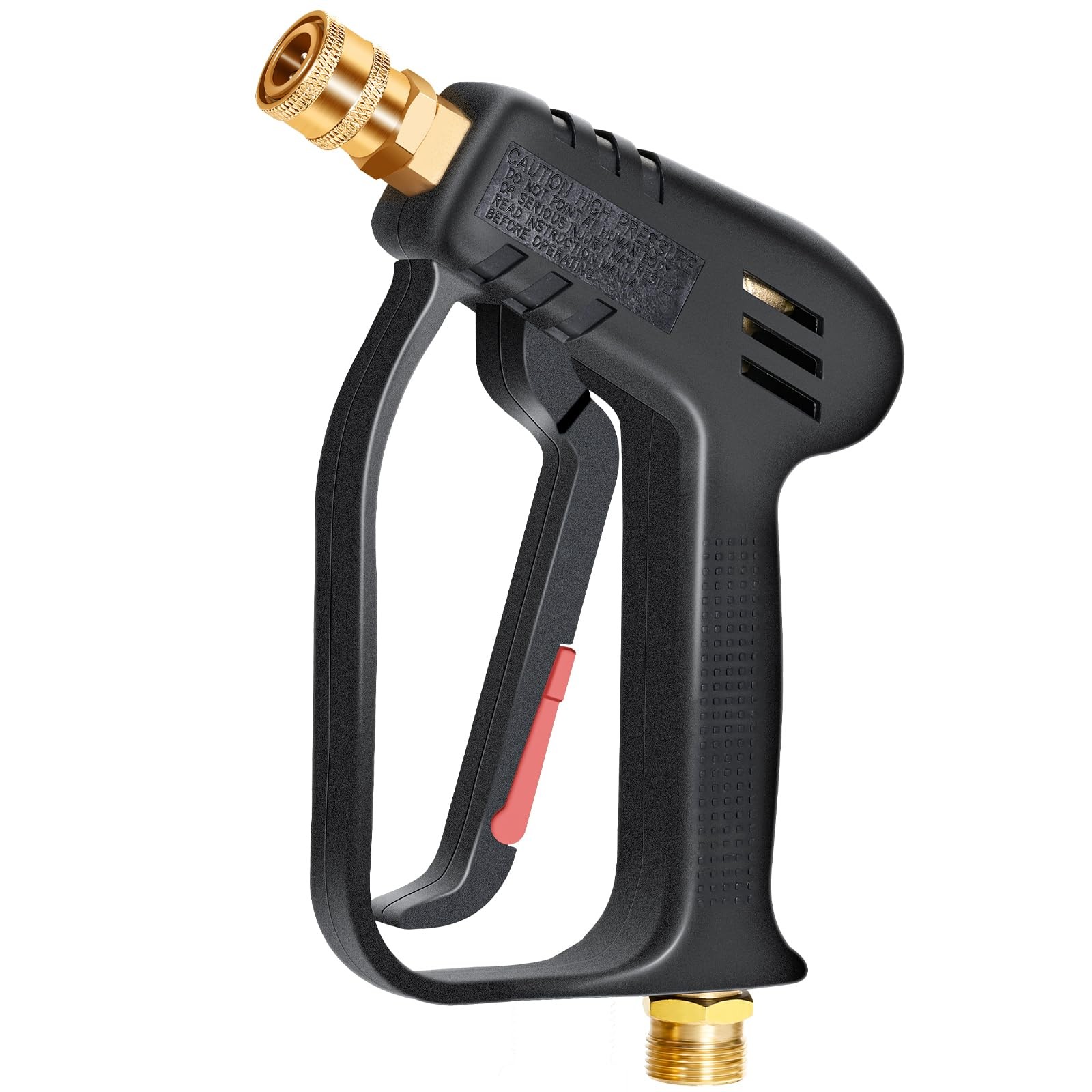 TOOLCY Short Pressure Washer Gun with M22-14mm (No Nozzles), Black