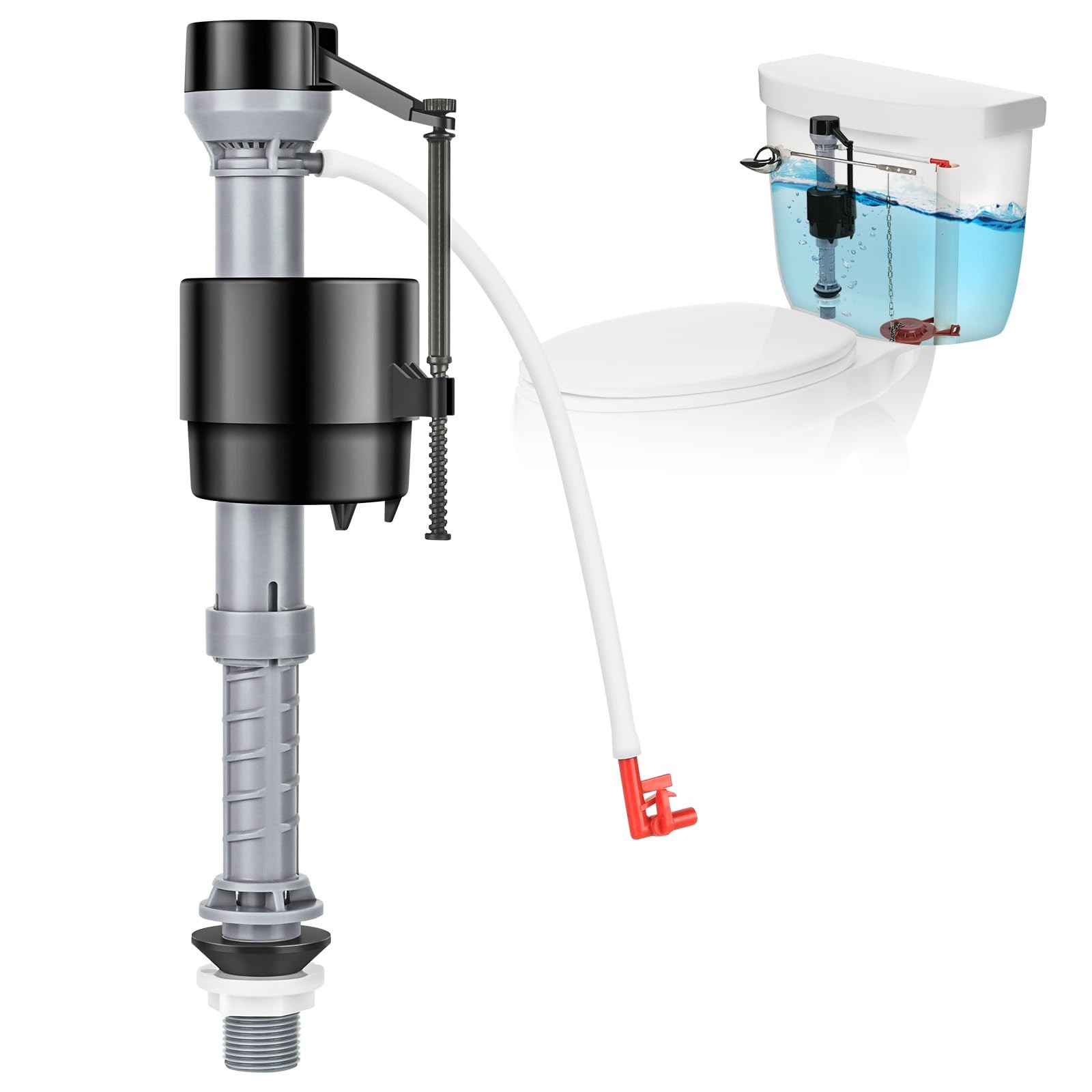 Houpeoro Universal Toilet Flusher Replacement Kit, 9 inches, Black