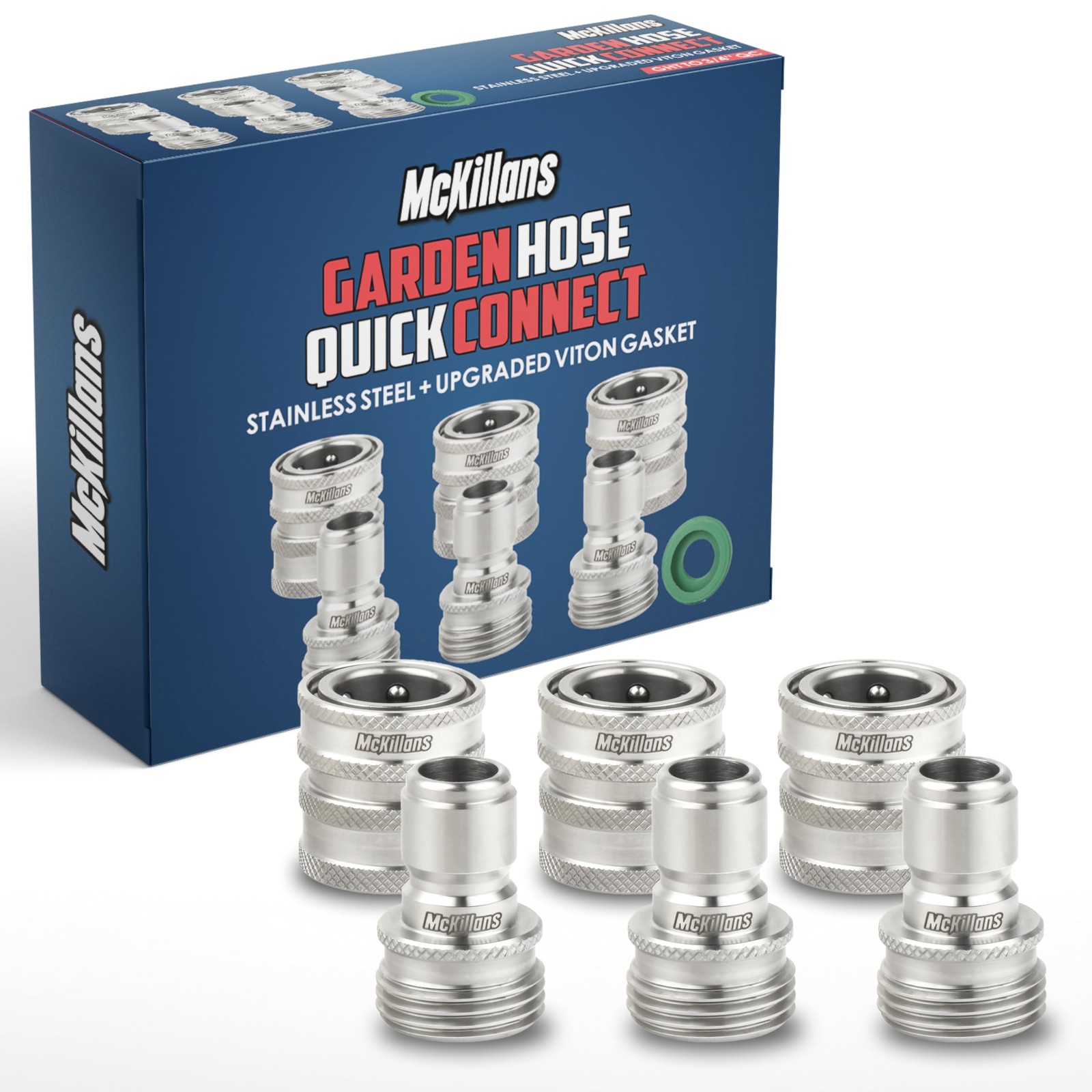 McKillans® Water Hose Quick Connect [UNIVERSAL FIT] 3/4 inch, Connects