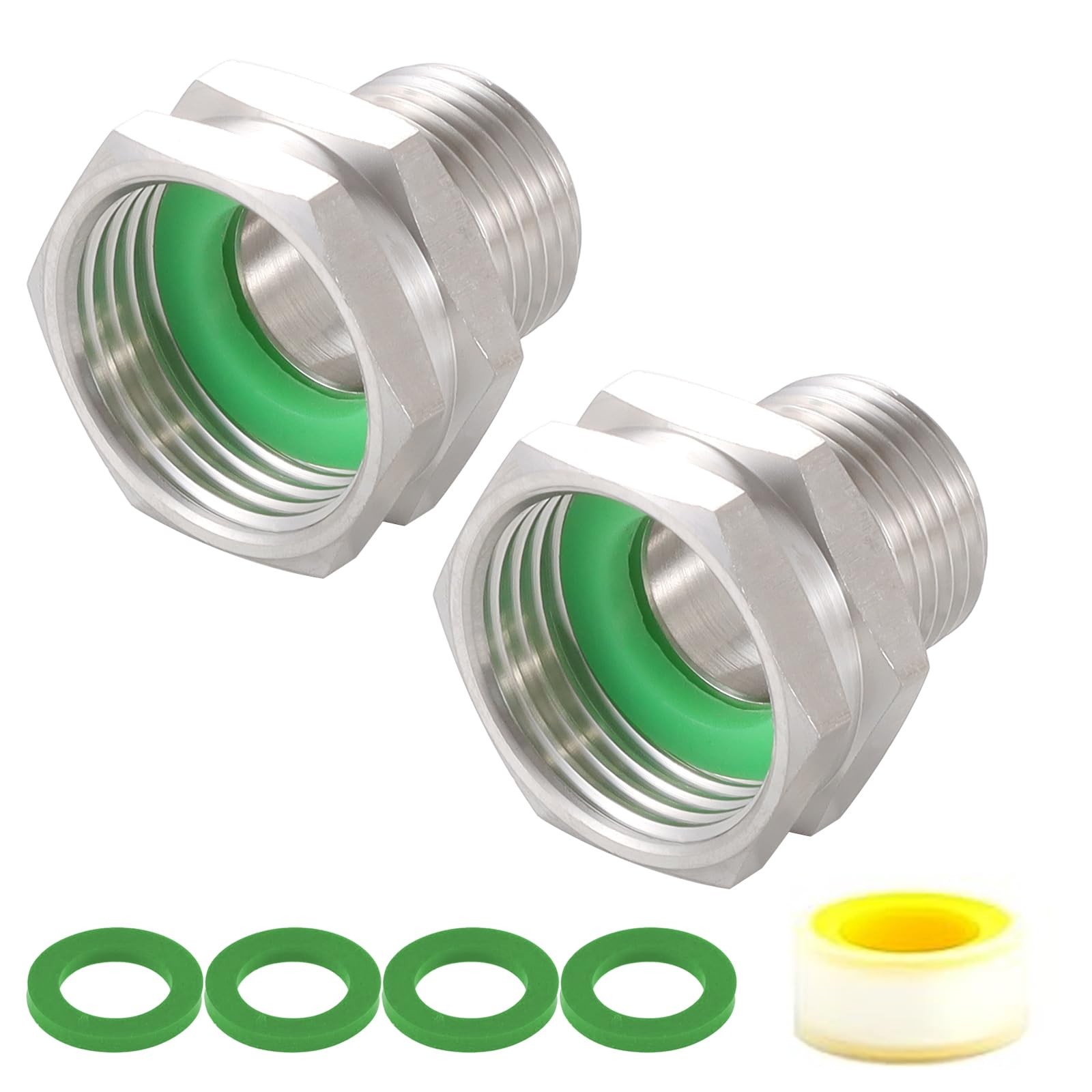 SNUTUYA 304 Stainless C-3/4″ GHT Female x 1/2″ NPT Male, 304 stainless steel