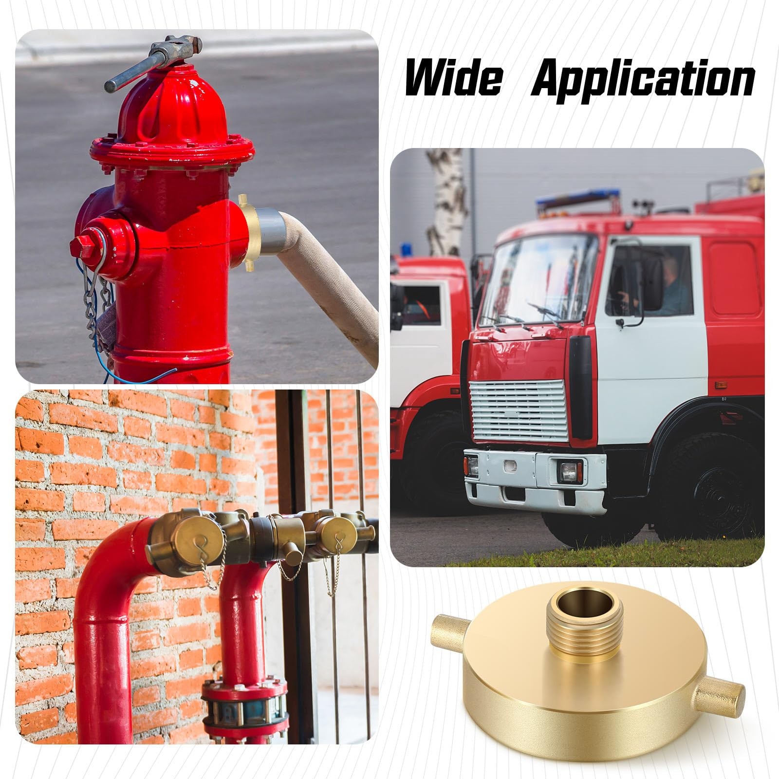 MorningRo 1 Pack Fire Hydrant Hose Adapter 2-1/2″ x 3/4″, brass color