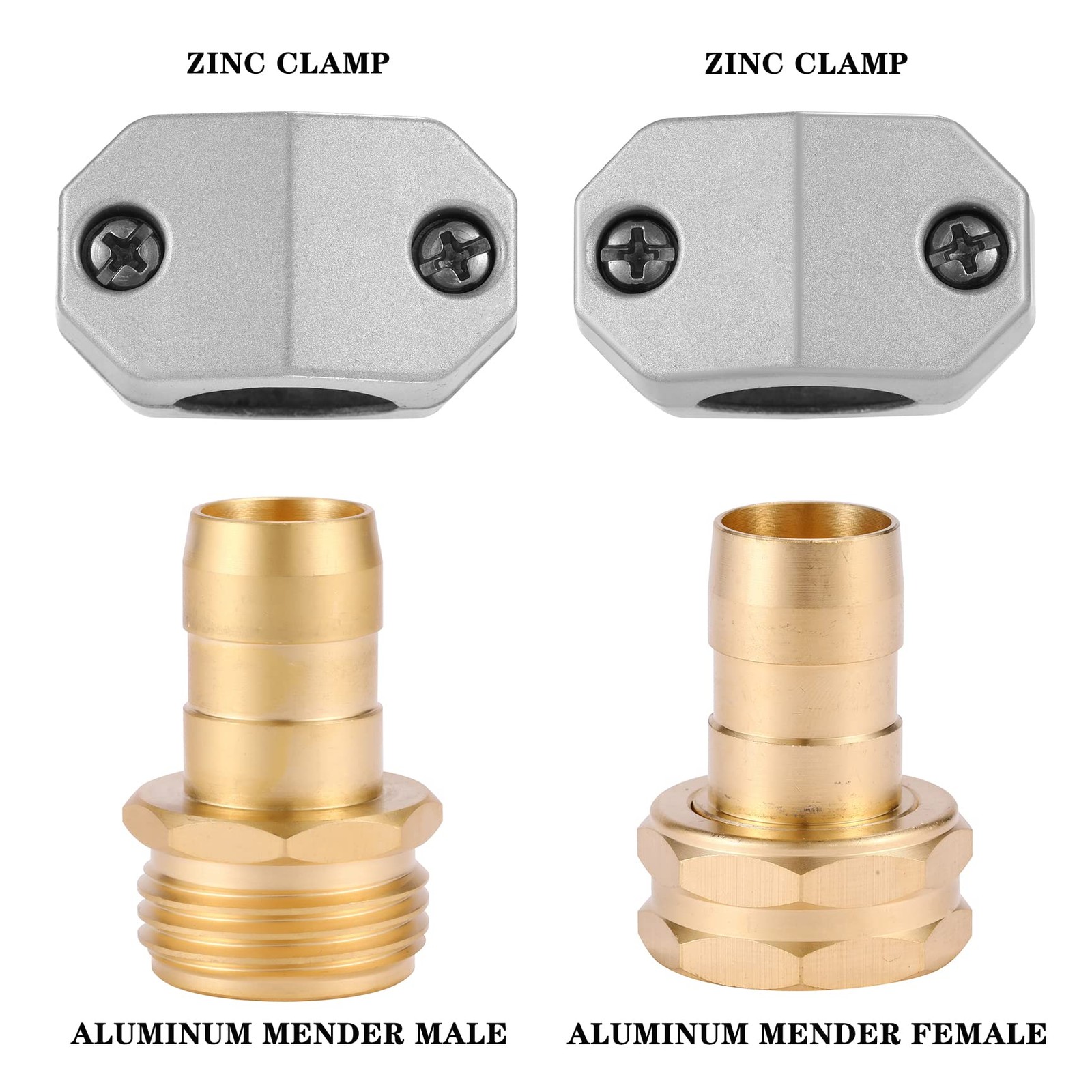 Sanpaint Zinc and Aluminum Male Female Coupling, Fits All 1 Set, Gold