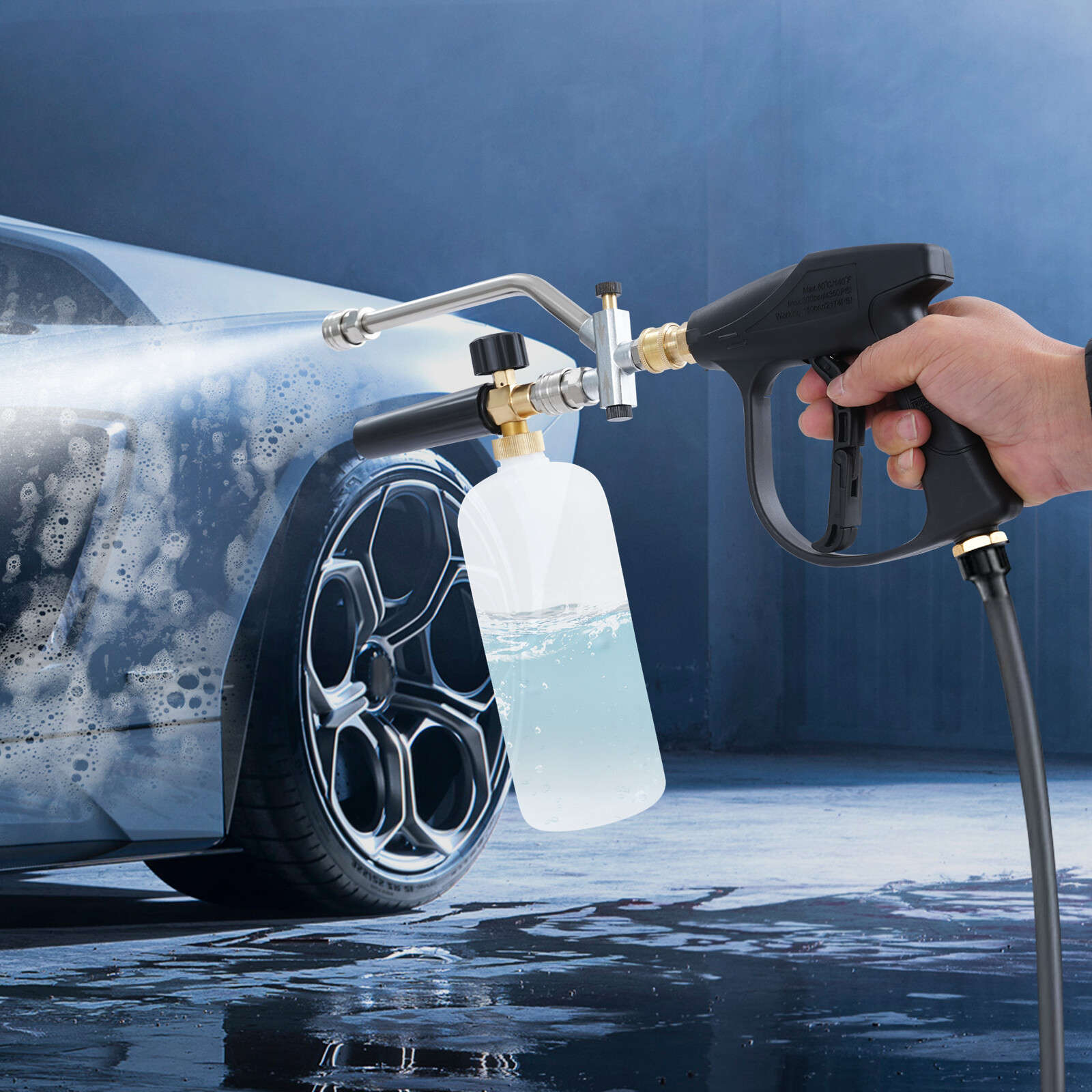 Washing Cleaning Gun w/ Replaceable Pressure Nozzle Pressure Washer Gun 2174PSI