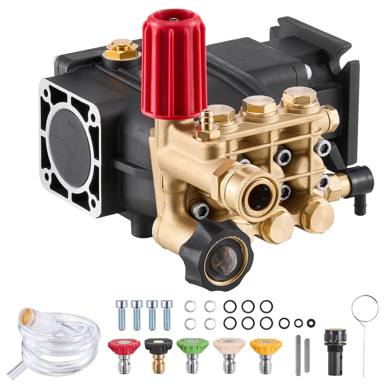 Pressure Washer Pump, 3/ 4″ Shaft Horizontal Triplex Plunger, 3300 PSI, 2.5GPM