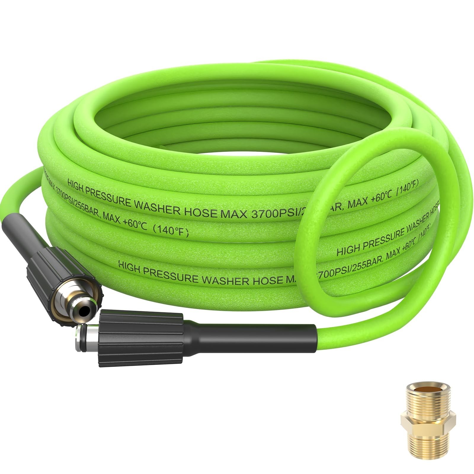 Kink Resistant Pressure Washer Hose 25 FT x 1/4″, Super Flexible Power Washer…
