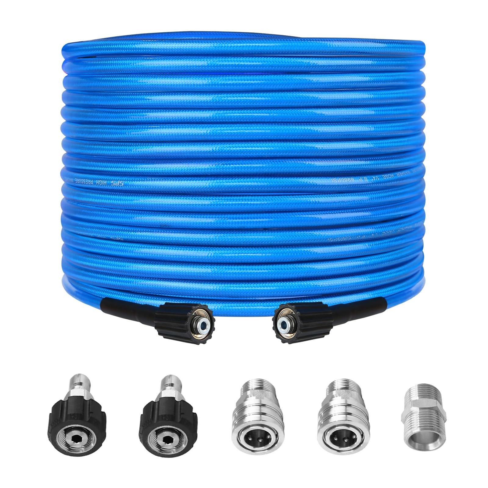 High Pressure Washer Hose 50 FT X 1/4 Inch, Kink Resistant Power Washer Exten…