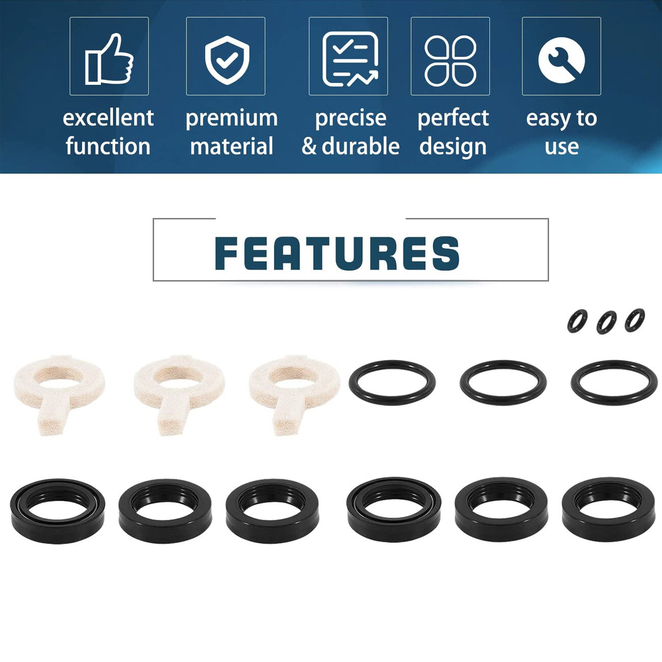 30623 New Seal Kit for Pump Set of 3 For 30 31 34 35 310 340 350 Pressure Washer