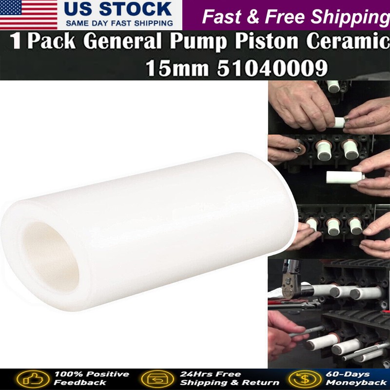 15mm General Pump Piston Ceramic 51040009 for TP Pumps TP2520 TP2526 (15x25x9mm)