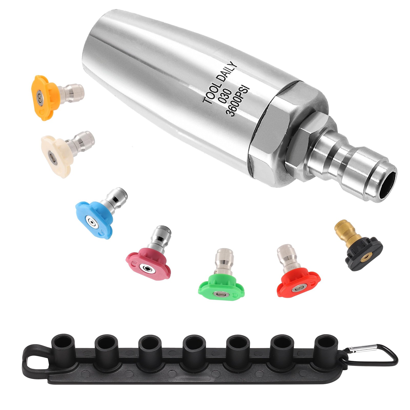 Tool Daily Turbo Nozzle Pressure Washer, Stainless Steel 360° 3.0, Silver