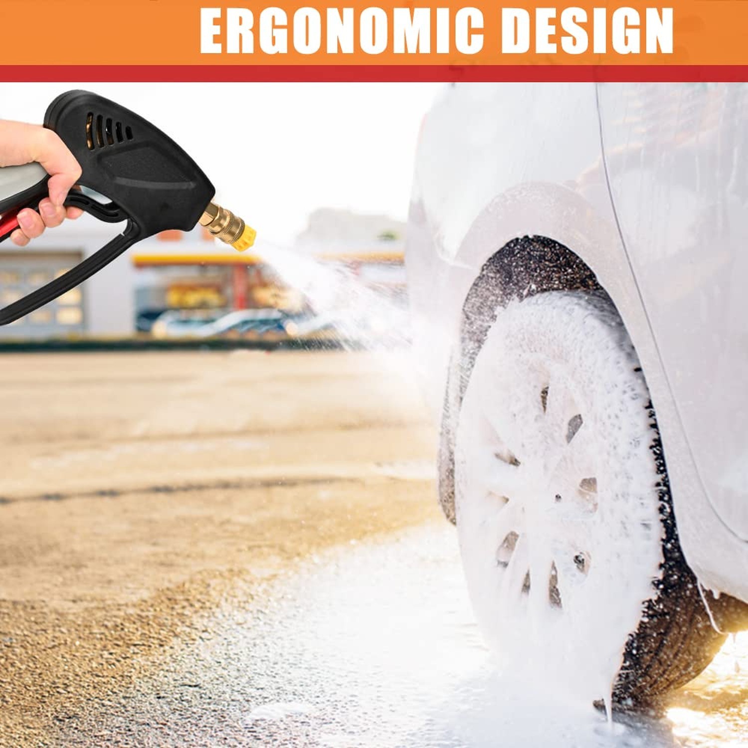 Pressure Washer Short Gun, 5000 PSI High Pressure, Trigger Handle and Profess…