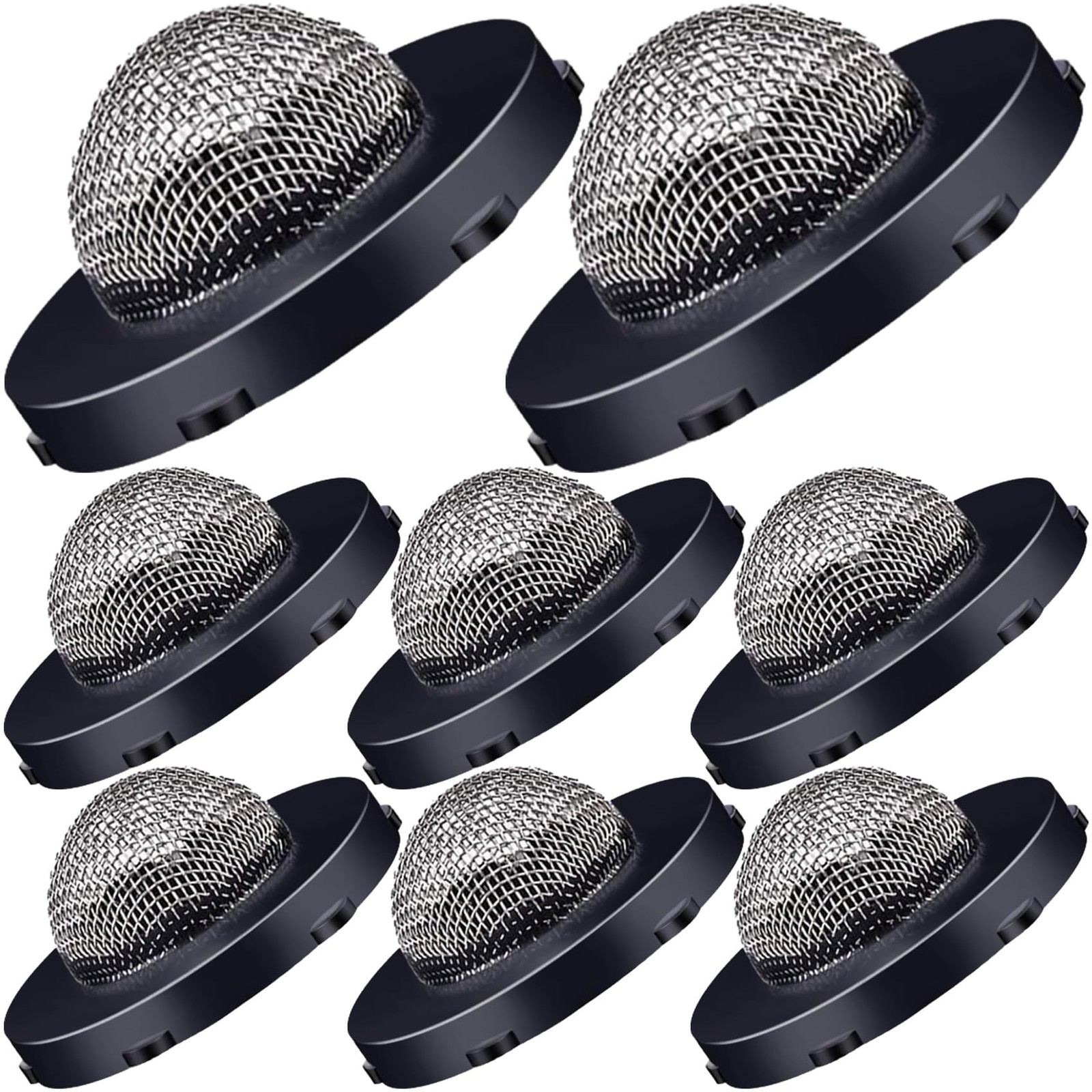 PAGOW 8pcs Hose Filter Washers, Stainless Steel 0.55 inch/ 15 mm, Black