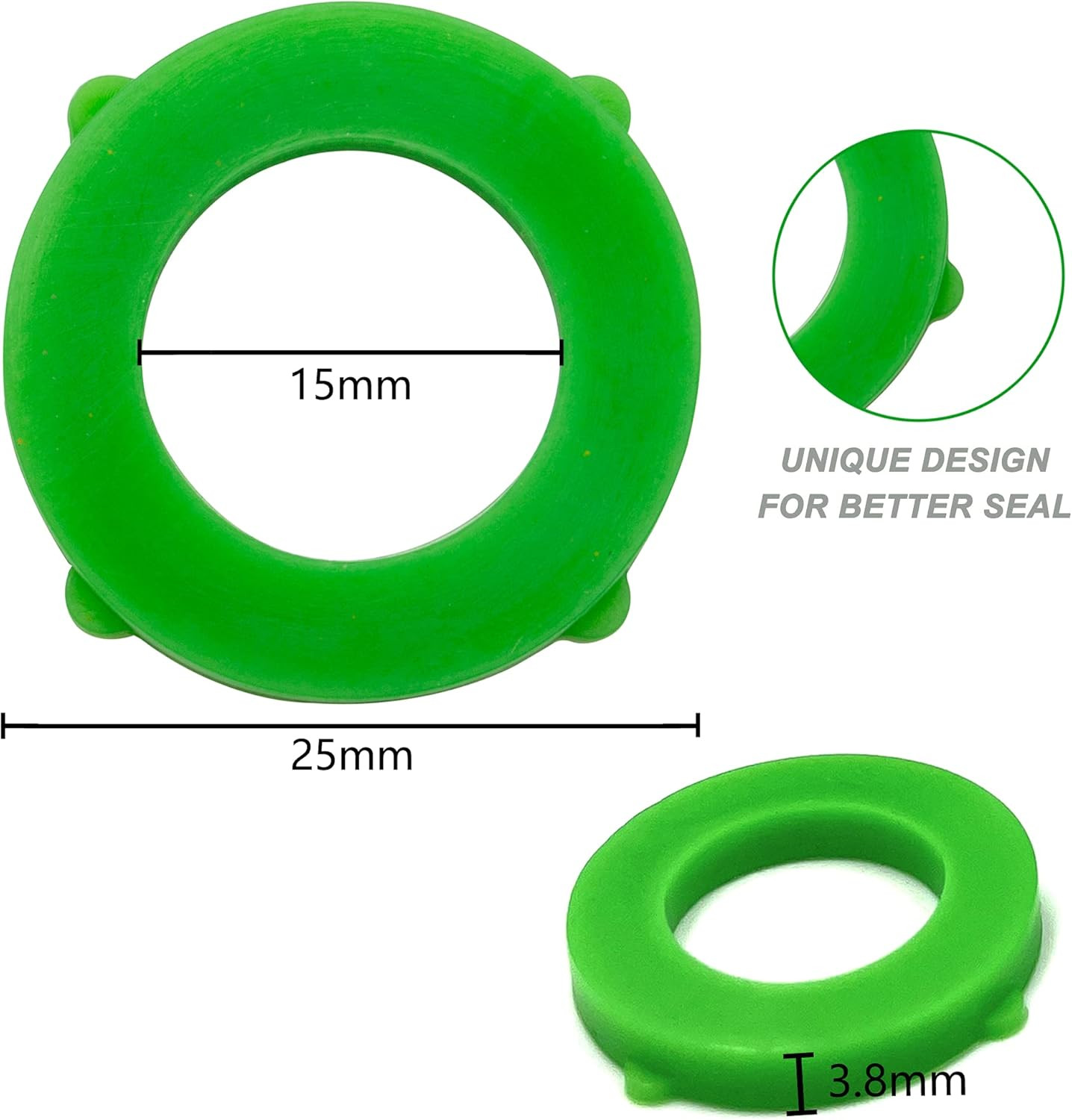 20pcs 3/4″ Garden Hose Silicone Washer Gasket Leak Prevent Seal Rings Green
