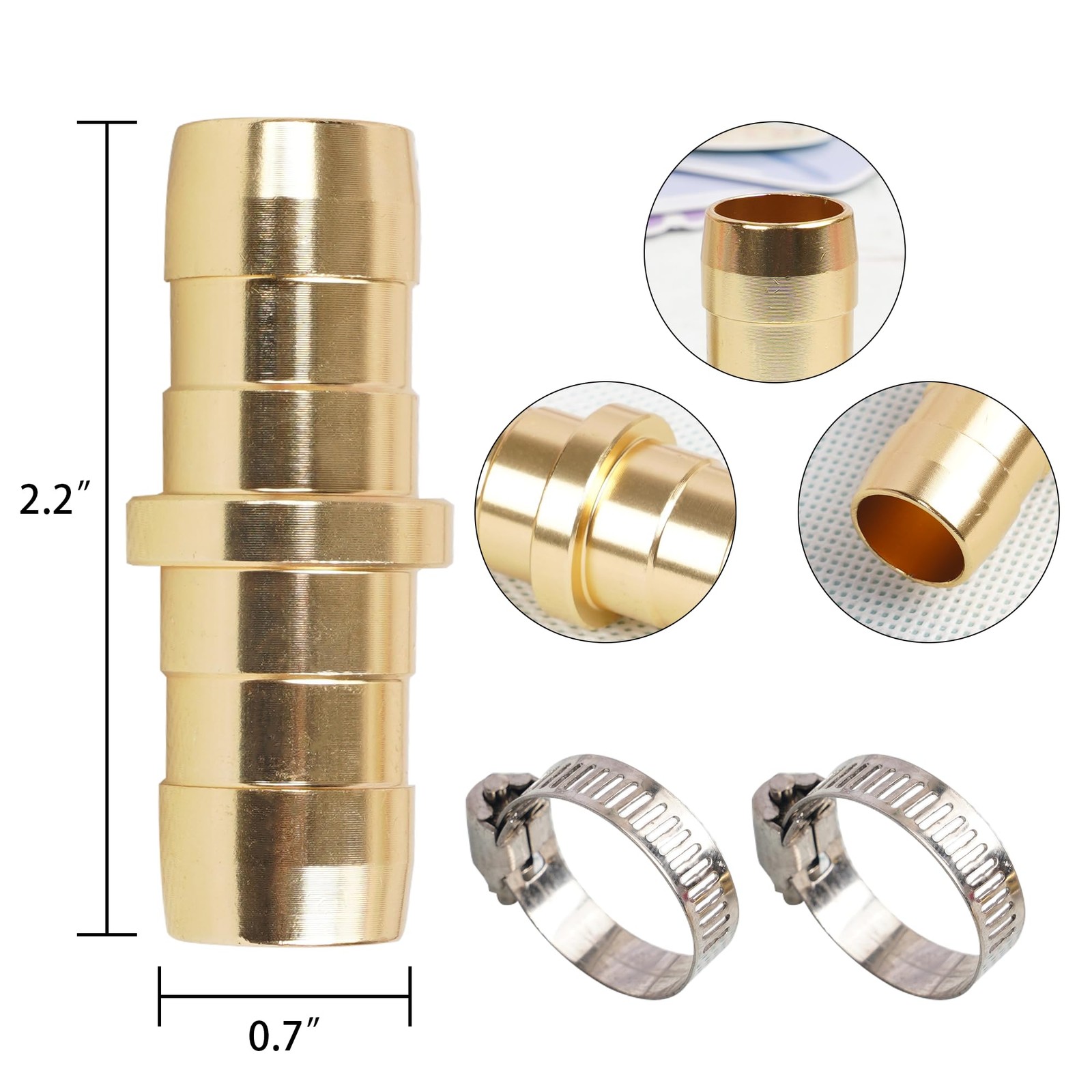 Hourleey 6 Pack Garden Hose Repair Kit, Connector 3/8″ to 5/8″, 6