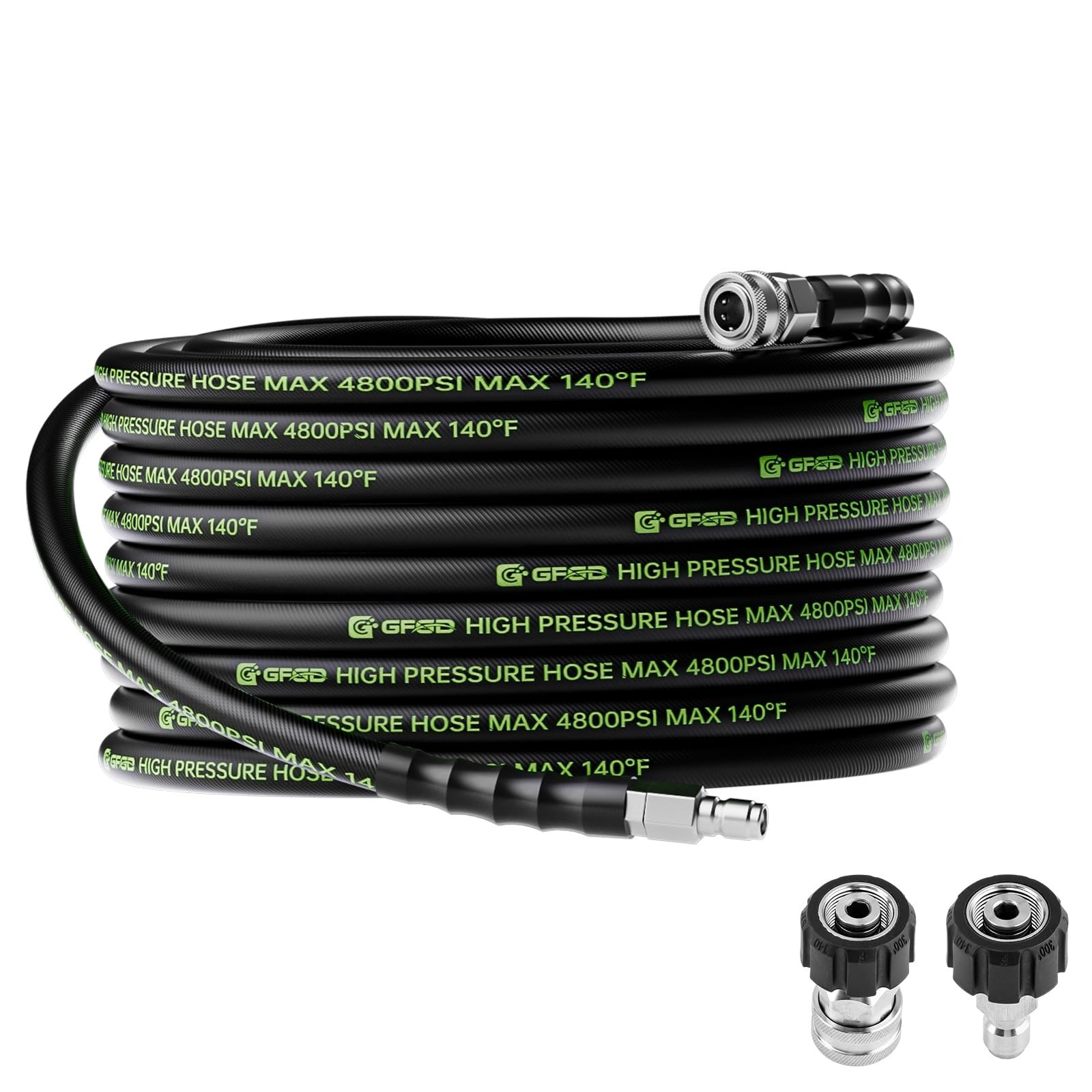 Pressure Washer Hose 25 FT with 3/8” Quick Connect, 4800 PSI Kink Resistan