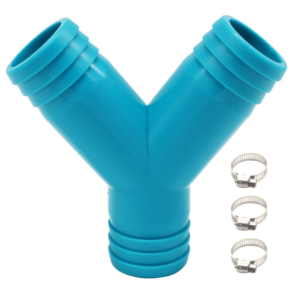 1 1/8 inch 3 Way Y Barbed Fitting for Marine Plumbing Bilge Pump Small, Green