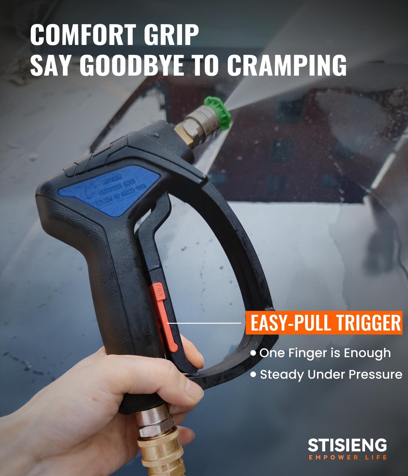 Short Pressure Washer Gun with 360° Swivel, High Pressure Stubby Power Wash