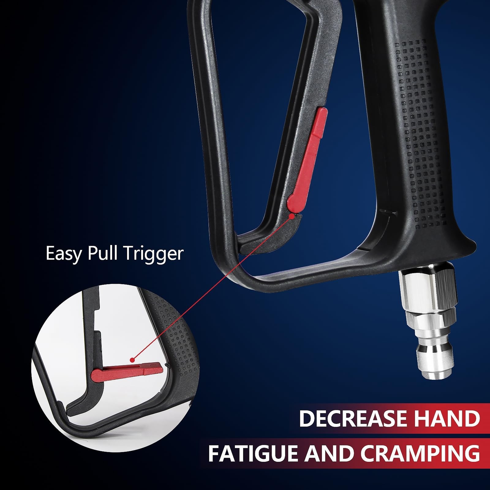 Short Pressure Washer Gun with Swivel, Anti-Tangle Design, Max 4000 PSI, Heav…