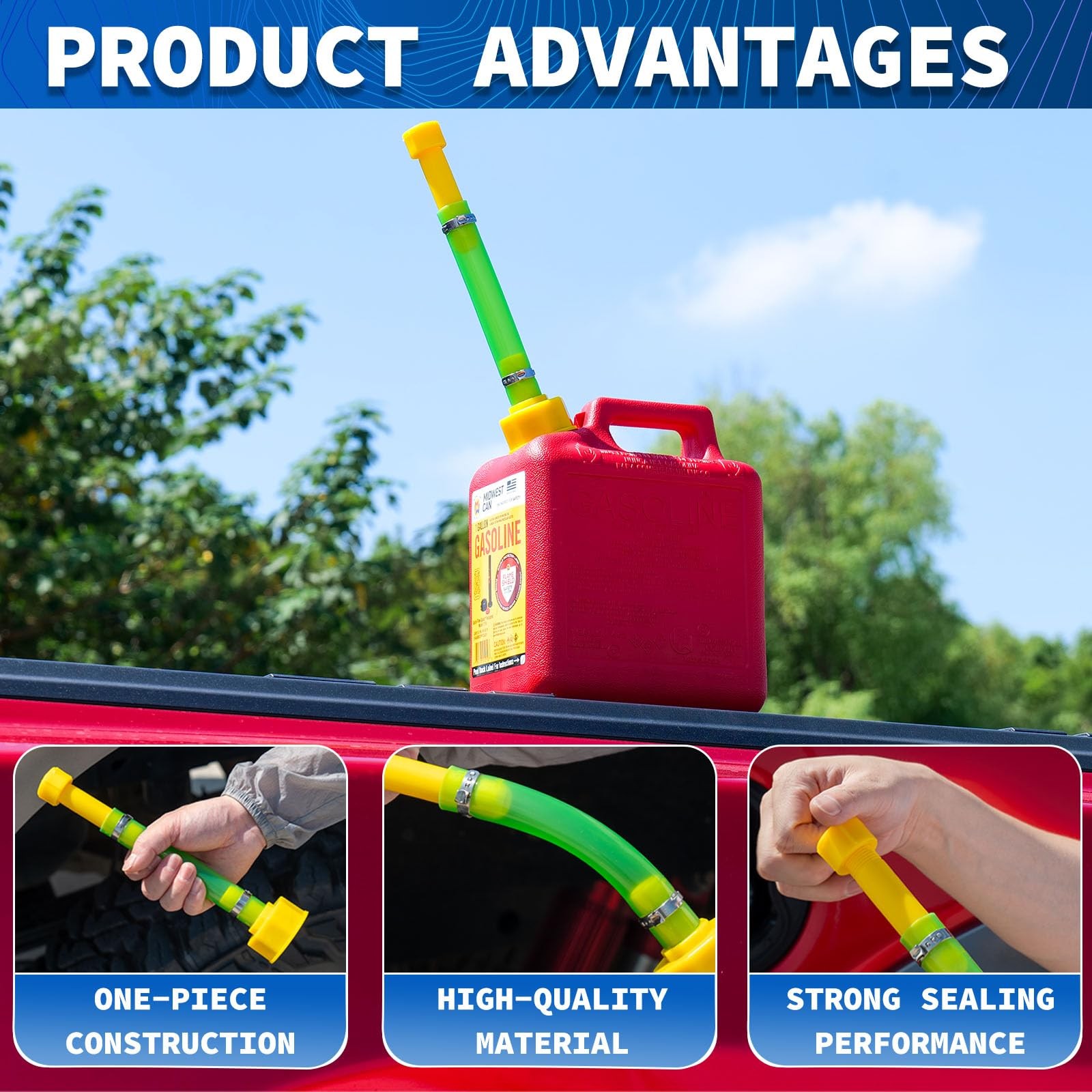 1 PC 10” Gas Can Spout Replacement-Leak-Proof 10.9 x 0.93 x 1 inches, YGH1PC