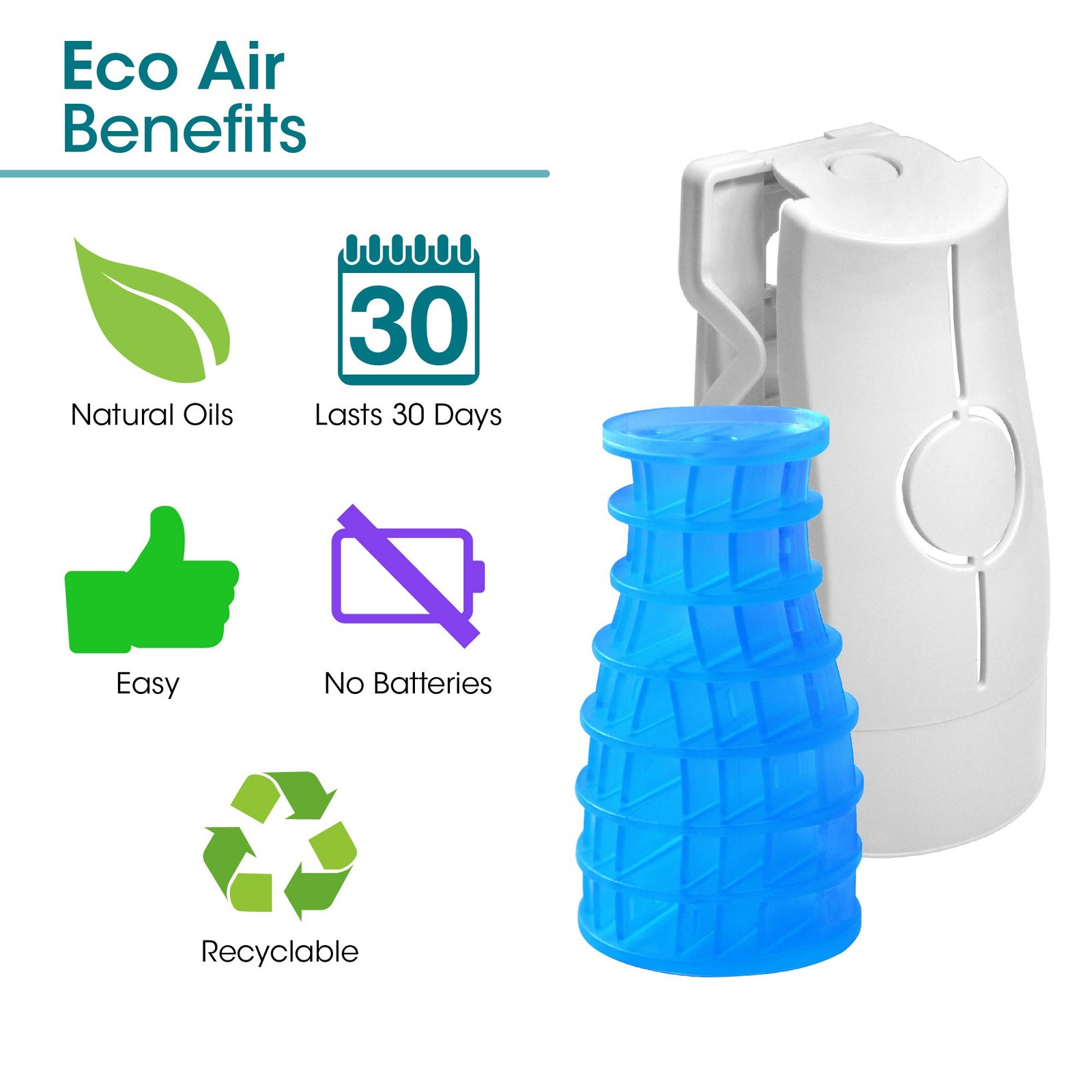 Fresh Products Eco Air 1 Count (Pack of 6), Refill – Cotton Blossom/blue
