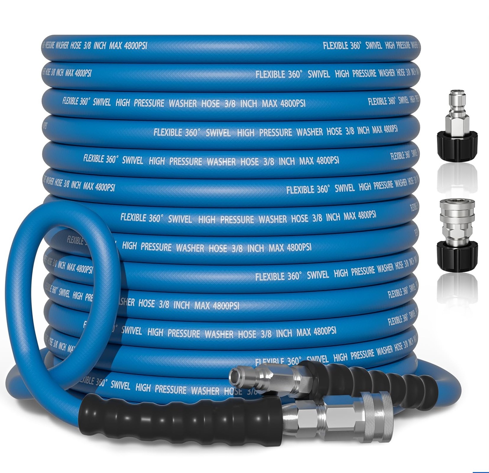 Pressure Washer Hose, 3/8″ x 100FT Power Washer Hose, Kink Resistant Hot and …