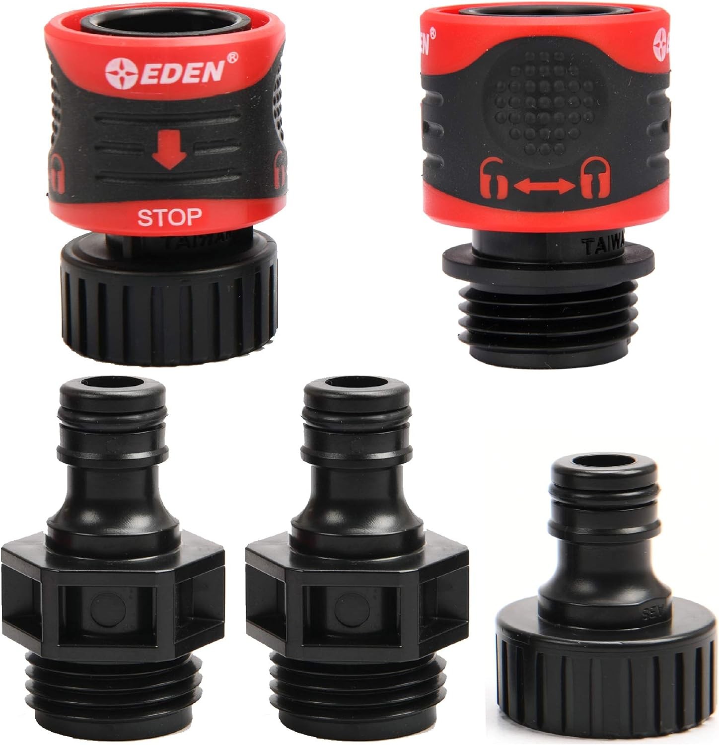 Eden 95210 Premium Garden Hose Fitting Quick Connect with 5 pc Set, 5 Set