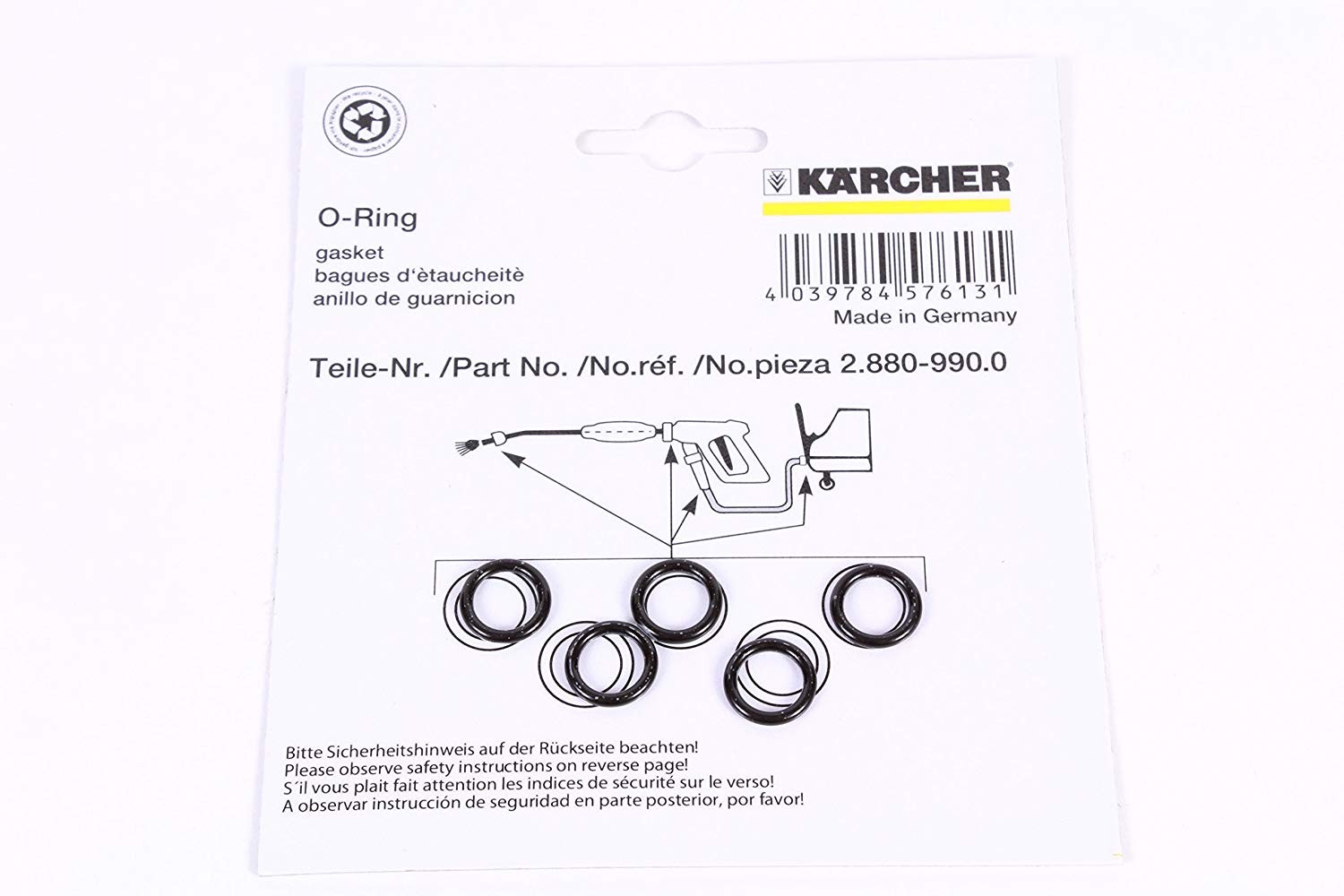 Karcher Genuine OEM Replacement O-Ring Set – 2.880-990.0