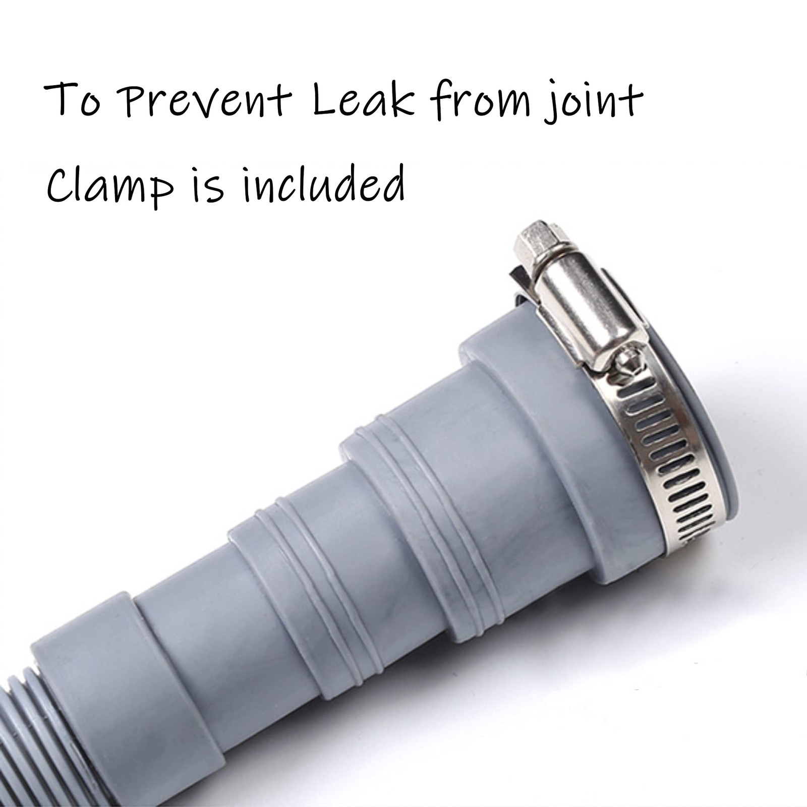 HLMOptimo 16 Feet Universal Washing Machine Drain Hose Flexible 16 feet, Gray