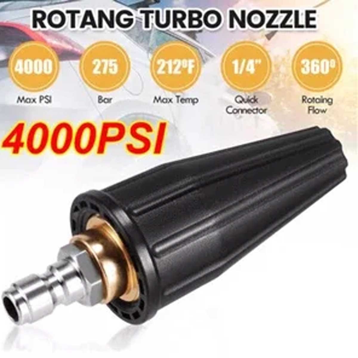 Rotating turbine nozzle, 4000PSI high-pressure cleaning machine nozzle head