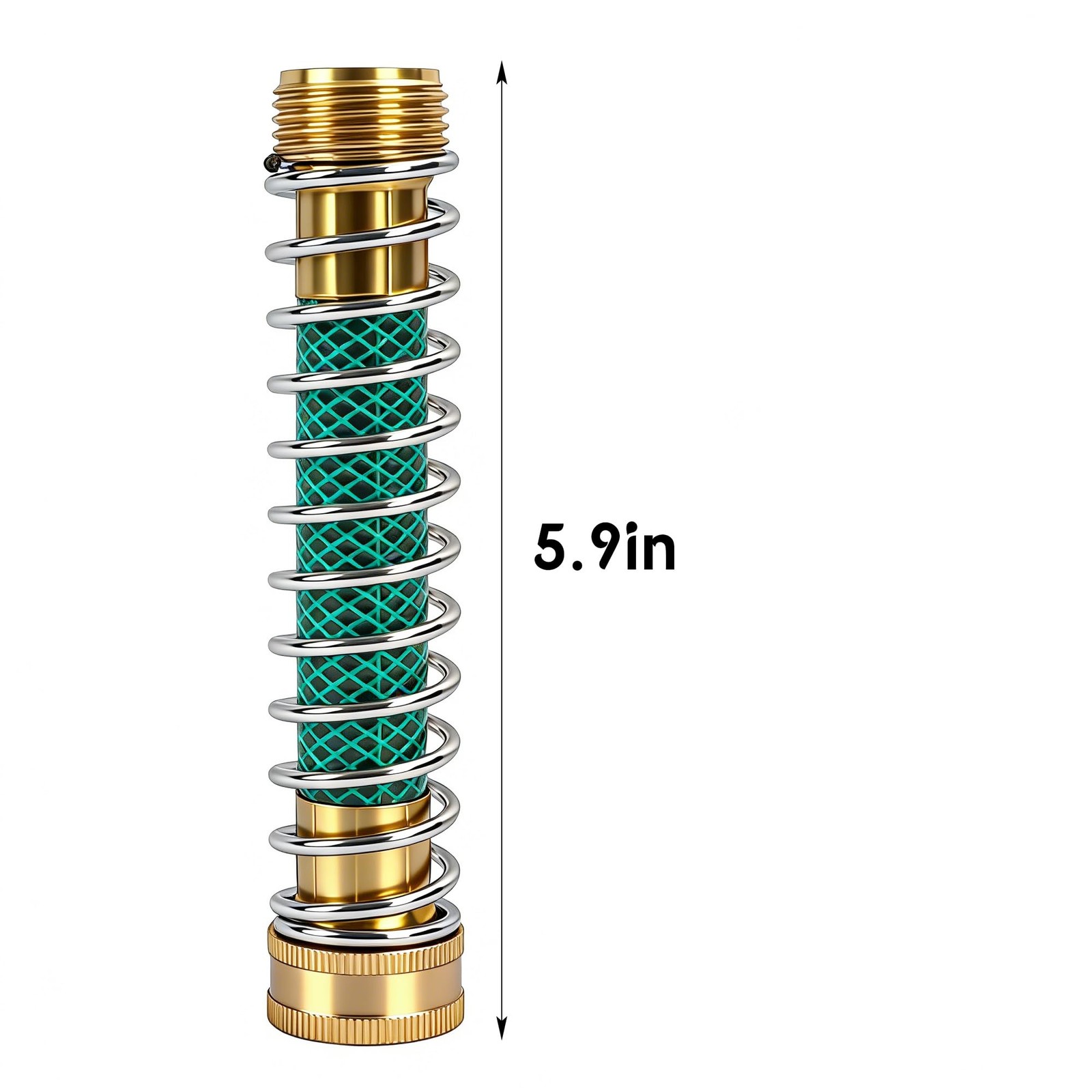 LIULO TOOL Garden Hose Protector, Brass Extension 2 Pack, Gold, Green