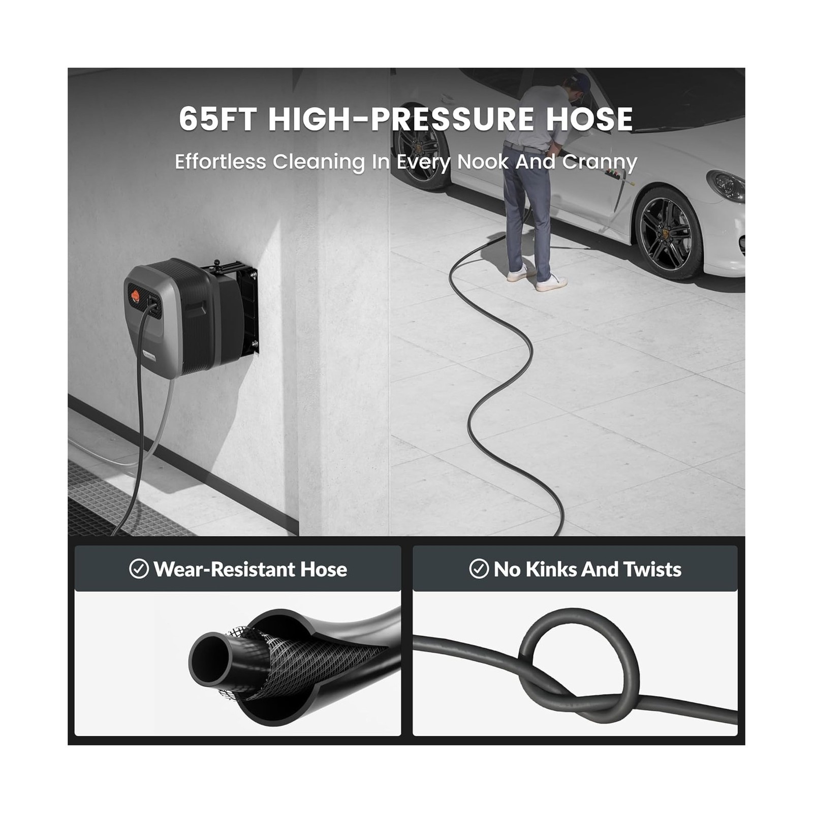 Giraffe Tools Grandfalls Retractable Pressure Washer G20B, 2500 PSI 2.2 GPM, …