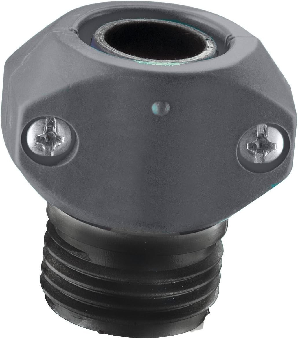 Gilmour 01M Polymer Male Thread Garden Hose Repair Mender – 20 5/8in, 3/4in