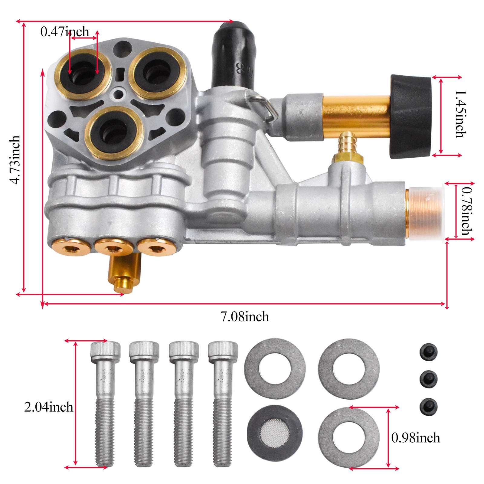 For Simpson Cleaning 7108366 Manifold Kit for 510020 520006 Pressure Washer Pump