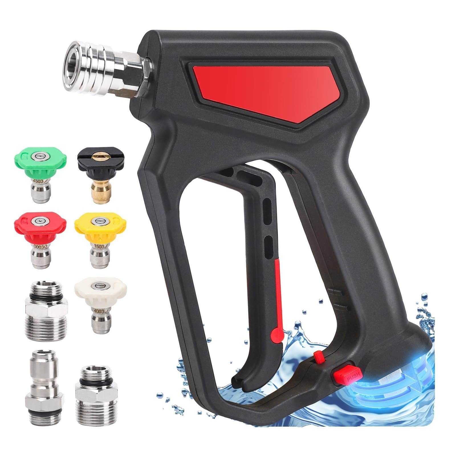 Javneo Pressure Washer Short Gun with Swivel, 5000 PSI/10.5 Normal1, Black