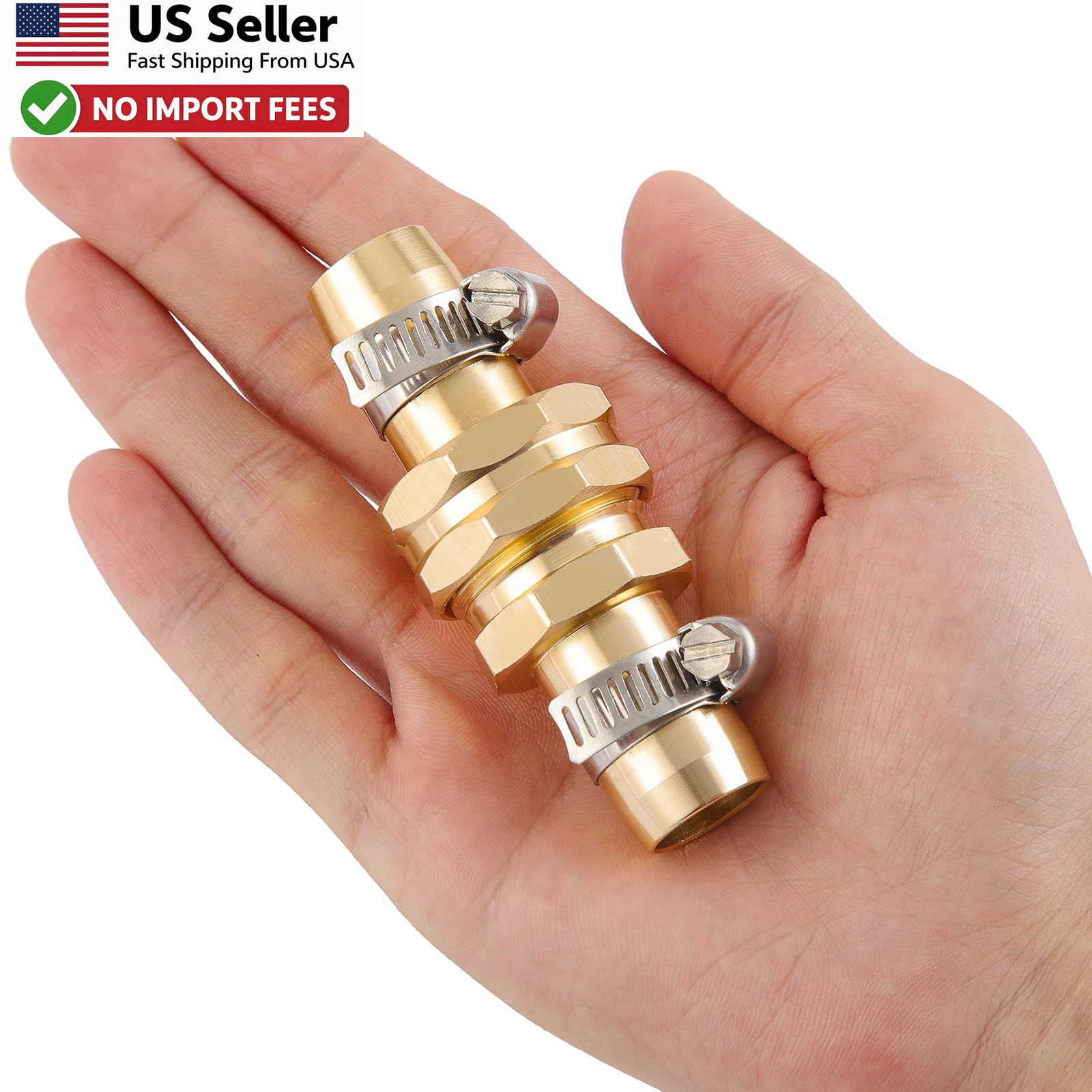 Garden Hose Repair Connector Kit 5 Set 3/4 5/8 Clamp Adapter FROM USA