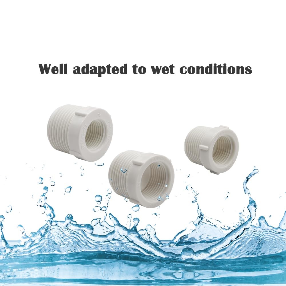 HayEastdor 10PCS 3/4 Inch Male Thread to 1/2 Female 3/4″×1/2″, White
